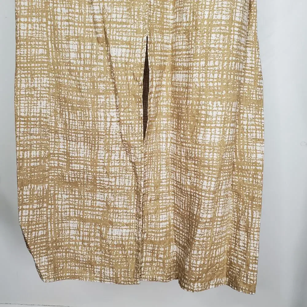 Reformation Amir Two Piece Skirt Set Tan Beige 100% Linen Back Slit Size Medium
